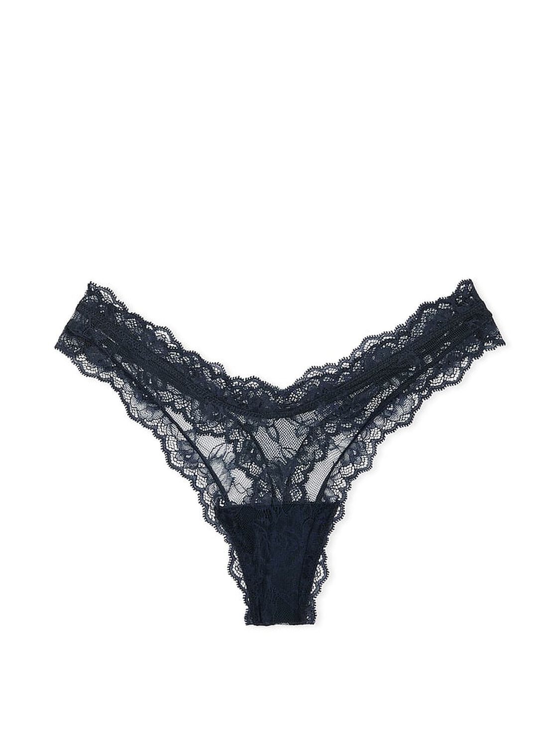 vs Very Sexy Rose Lace High-Leg Thong Panty Dark Twilight 3 of 4 