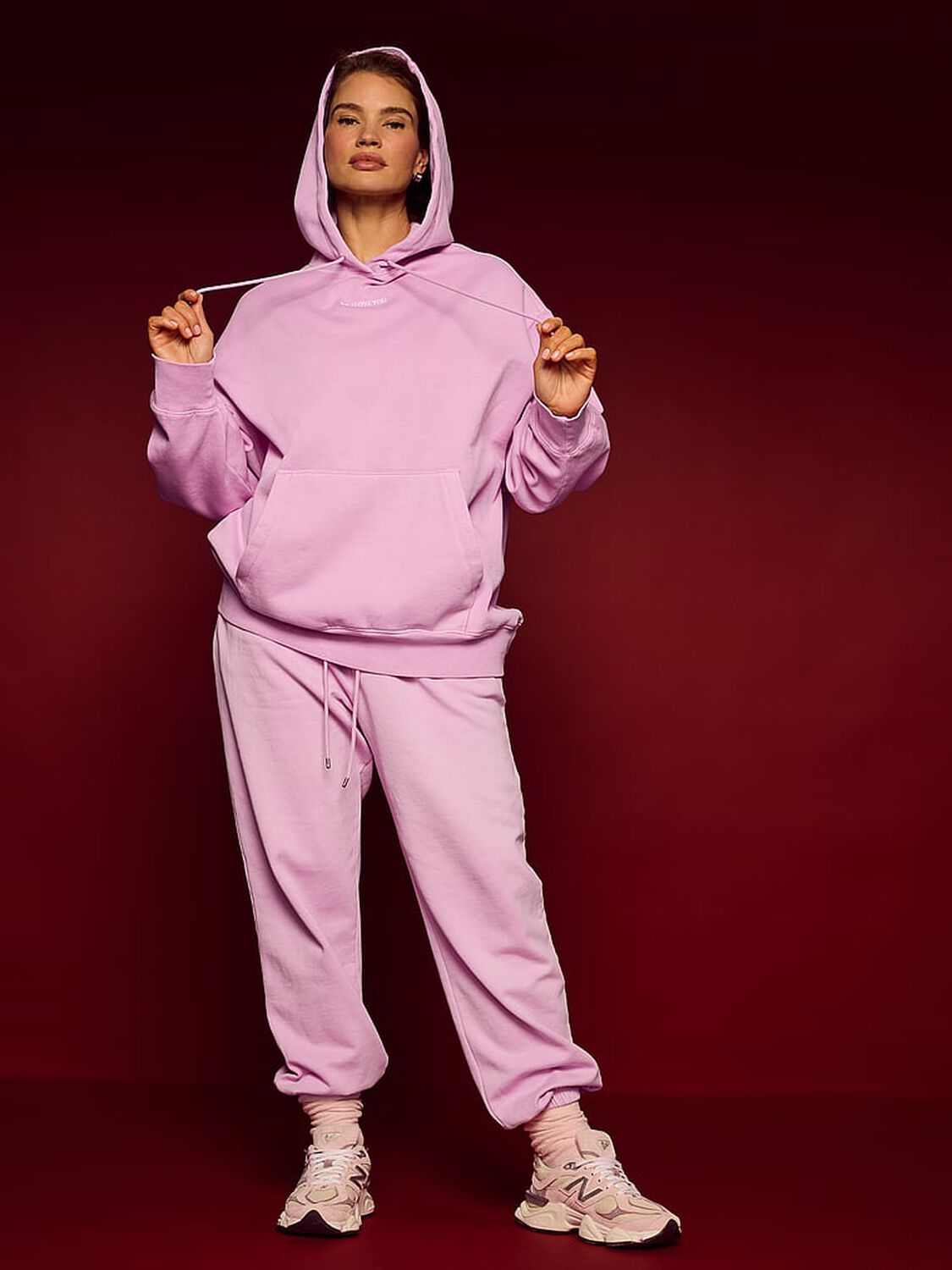 vs Angel Essentials Off-Duty Fleece Jogger Sweatpant Washed Bikini Pink 4 of 4 