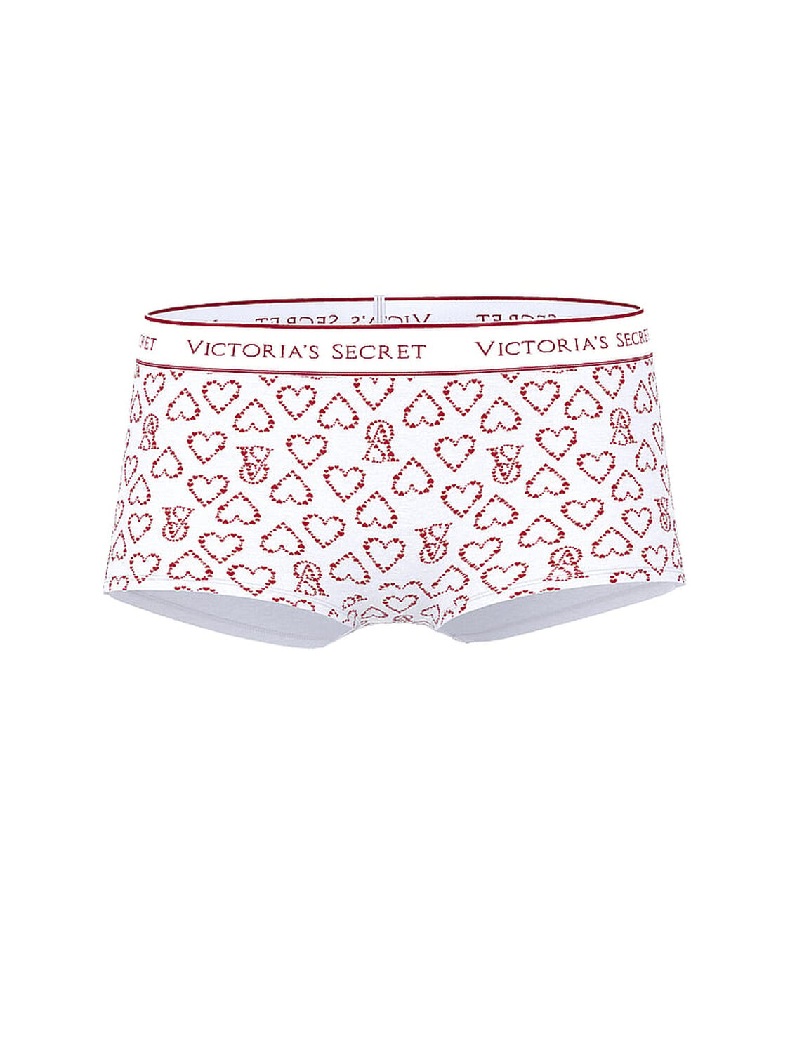 vs Cotton Logo Cotton Boyshort Panty White Logo Hearts 3 of 3 