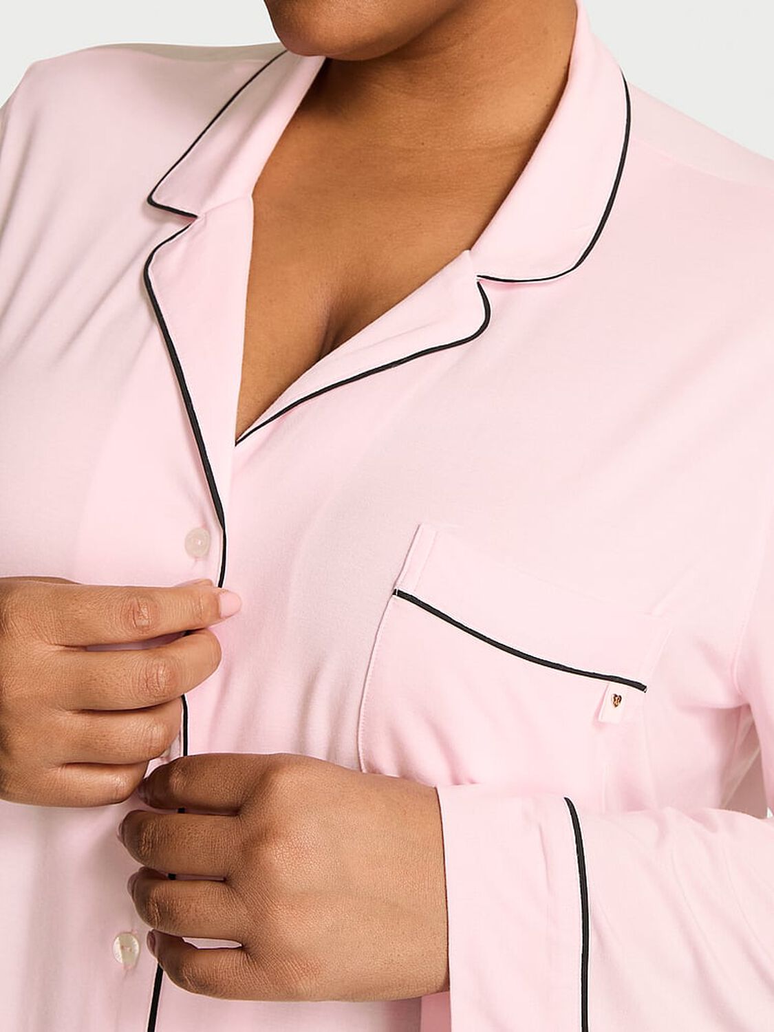 vs Victoria's Secret Modal Soft Long Pajama Set Angel Pink 4 of 4 