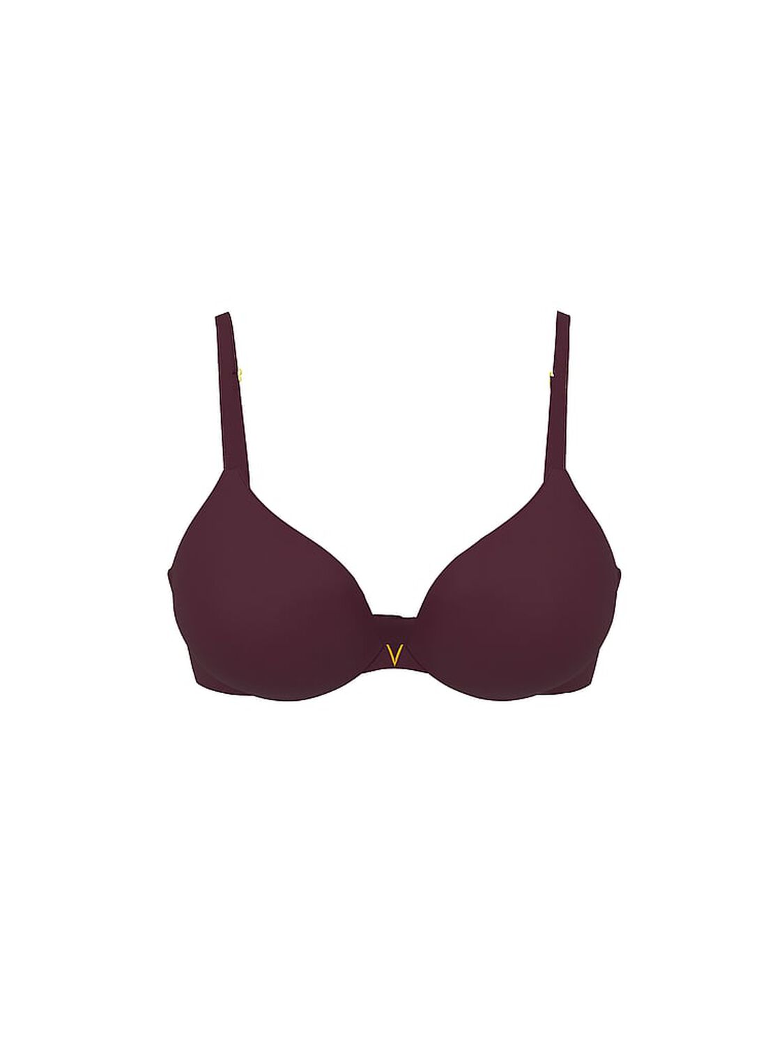 vs Love Cloud Smooth Lightly Lined Plunge Demi Bra Winter Wine 4 of 4 