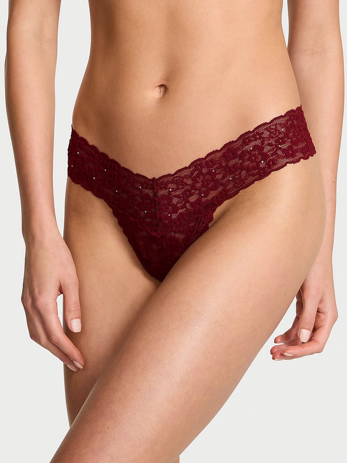 vs The Lacie Lacie Sparkle Thong Panty Sangria 1 of 2 