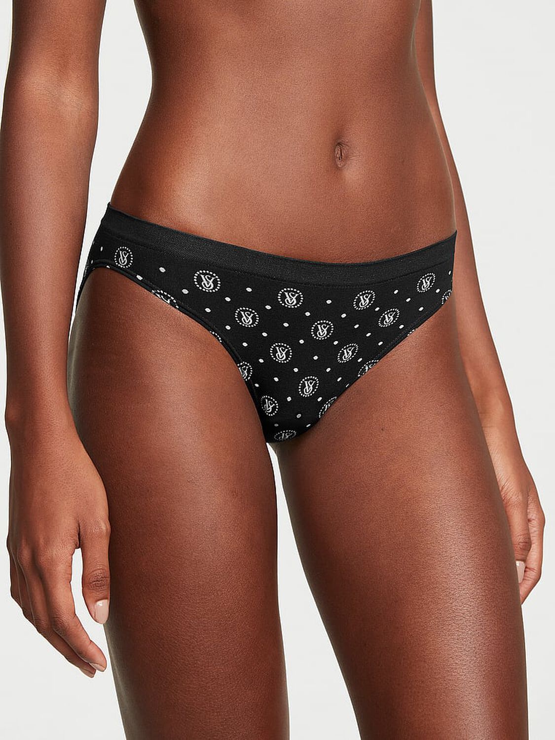 vs Seamless Seamless Bikini Panty Black Logo Dots 1 of 3 