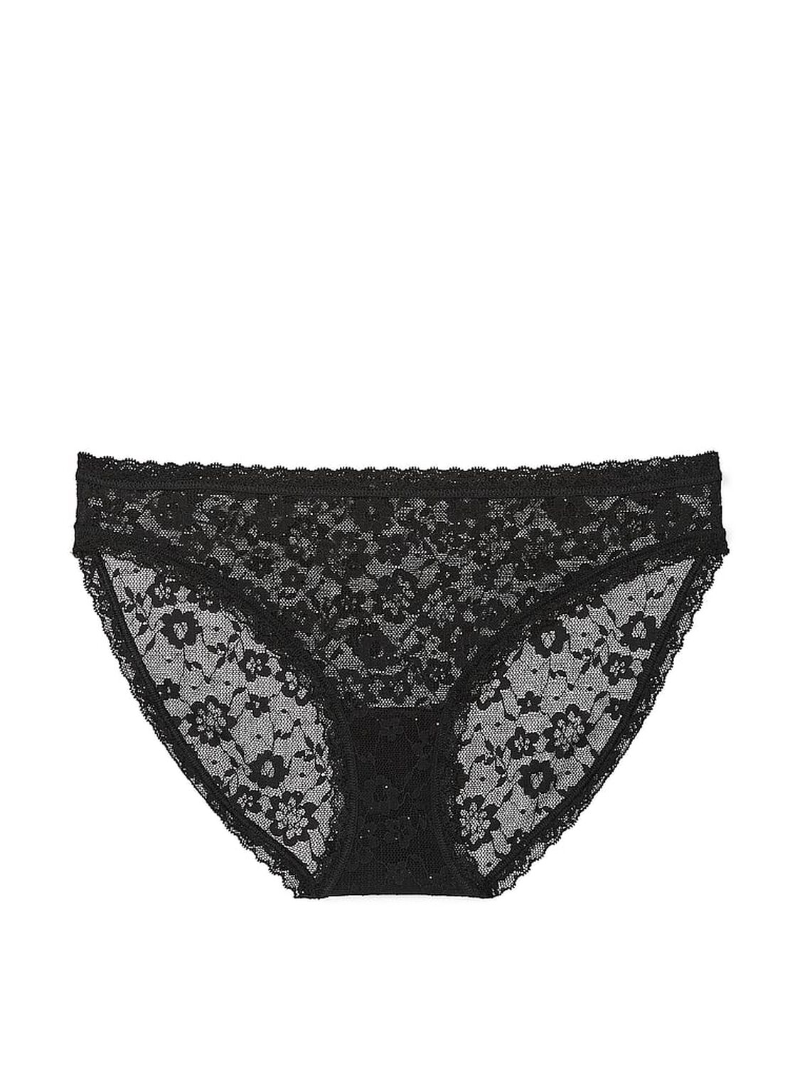 vs The Lacie Sequin Posey Lace Bikini Panty Black 3 of 3 