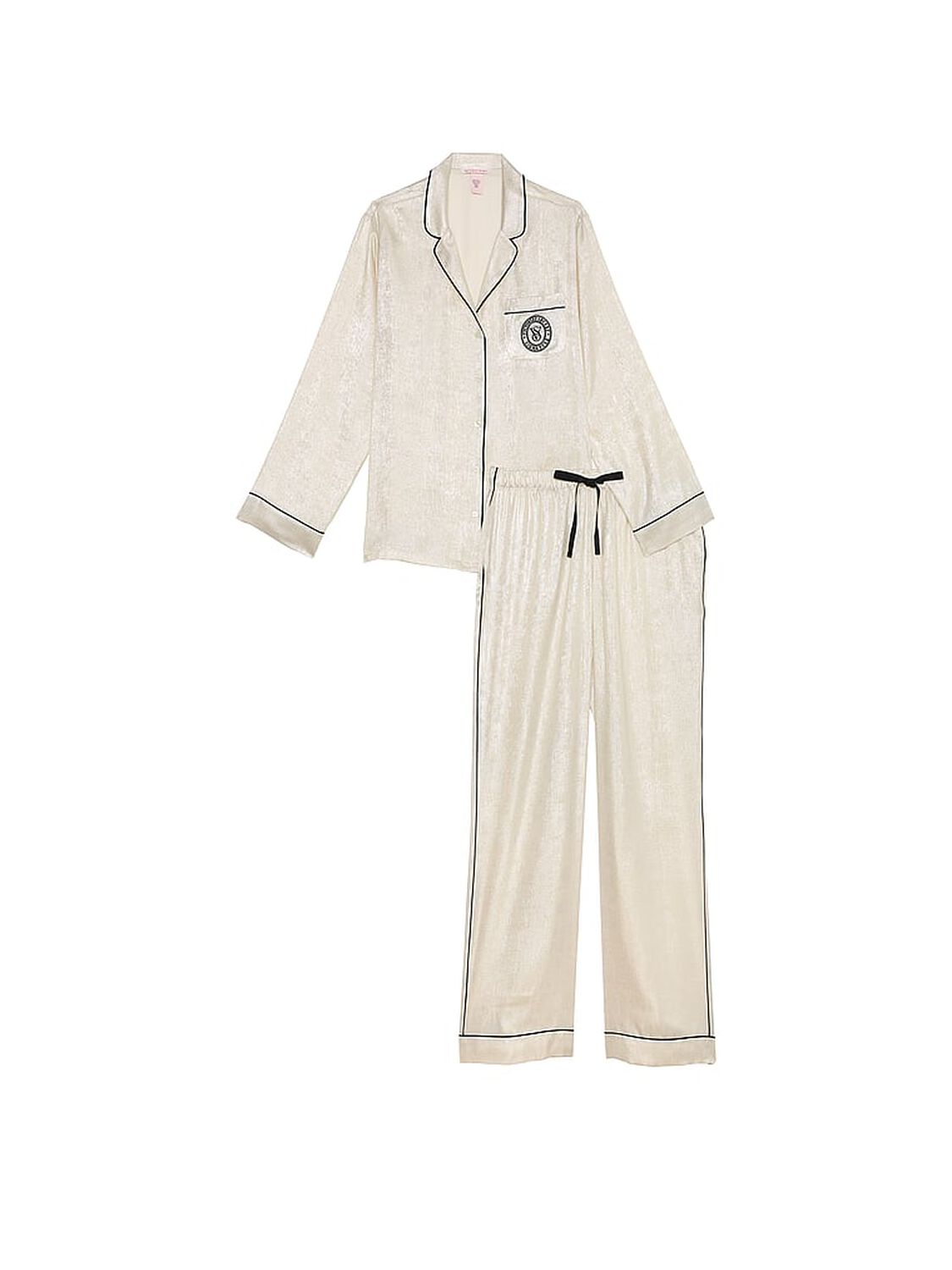 vs Victoria's Secret Glazed Satin Long Pajama Set Candleli 3 of 4 