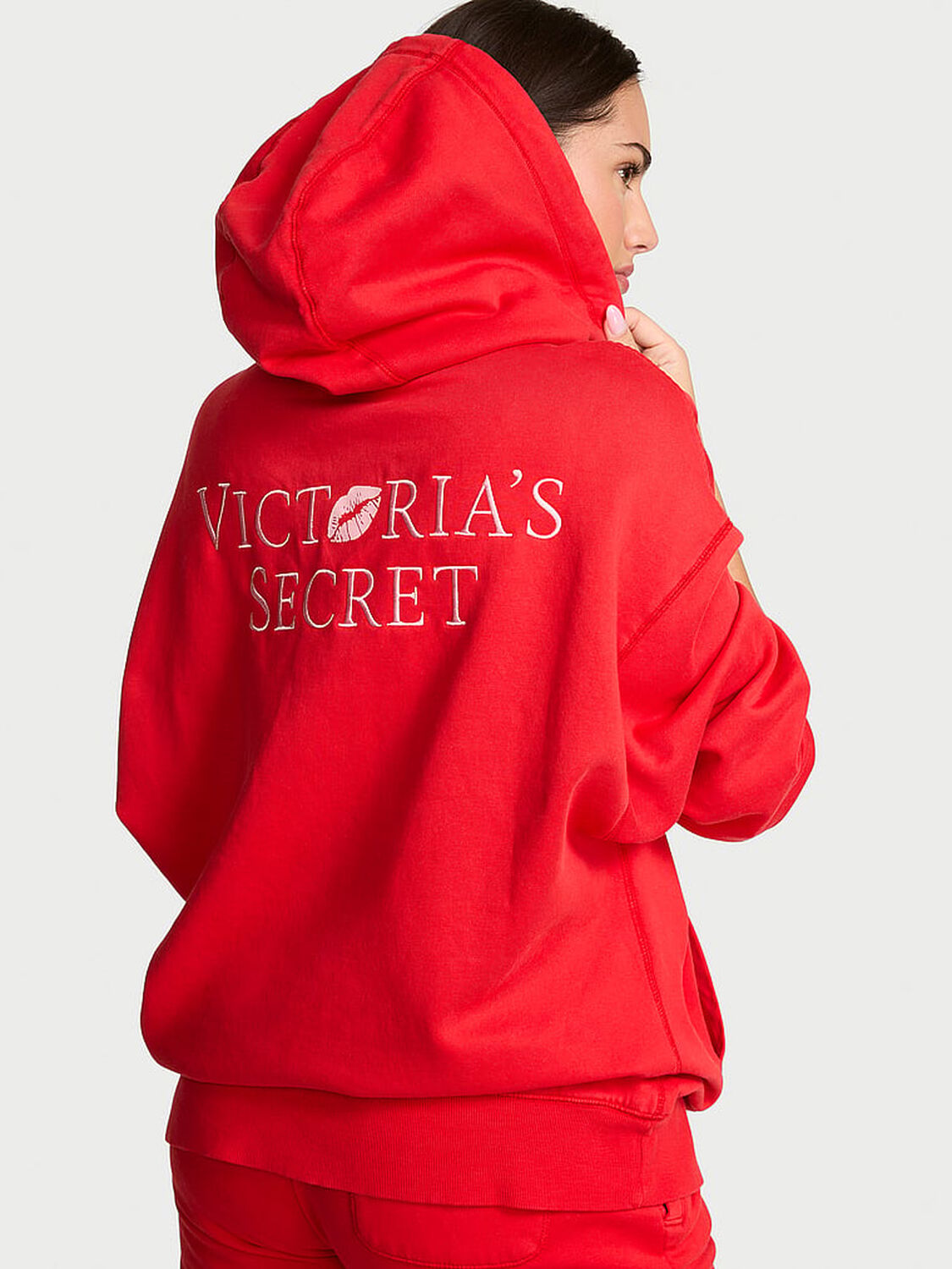 vs Angel Essentials Iconic Fleece Relaxed Hoodie Washed Lipstick 2 of 4 