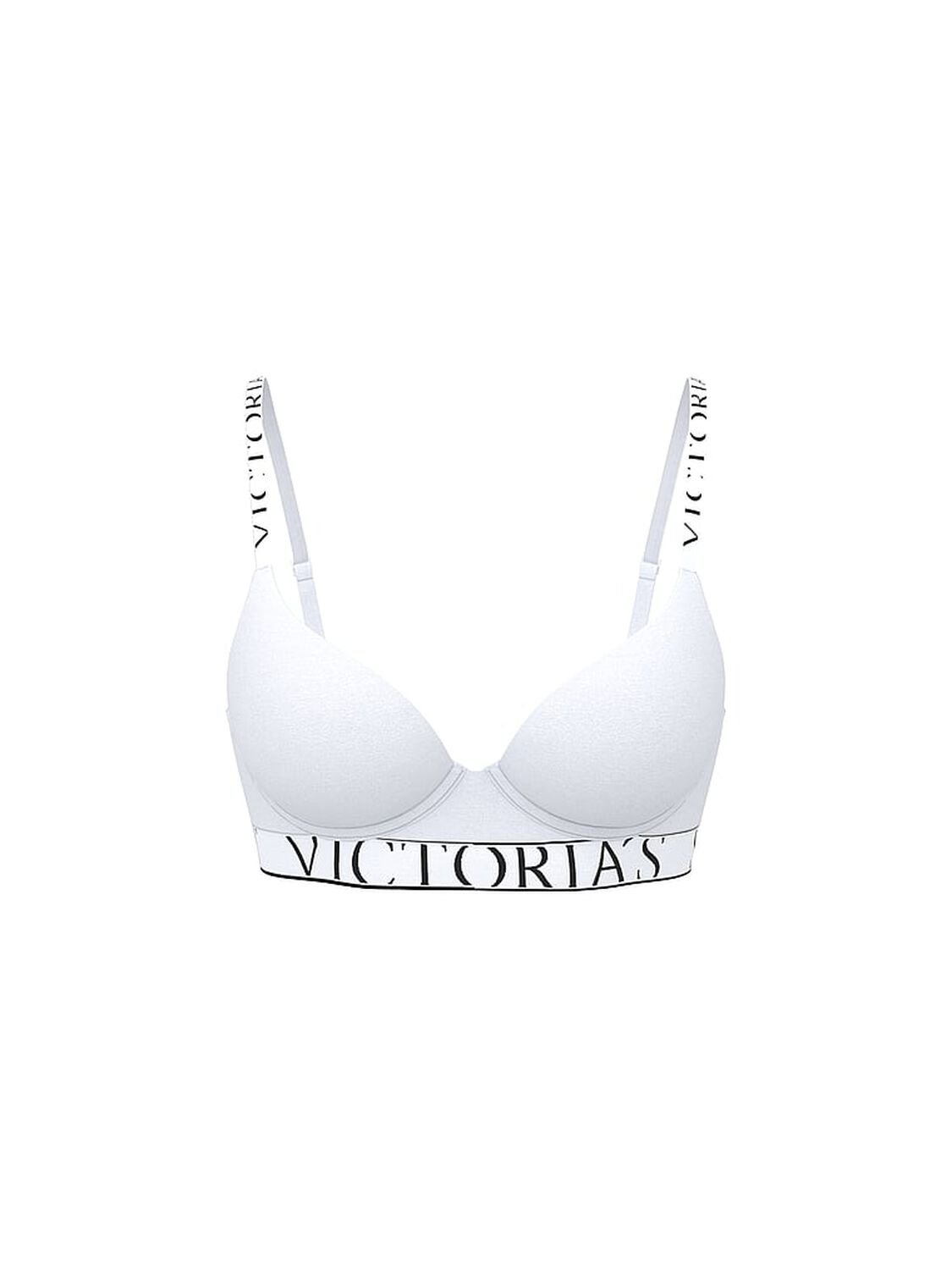 vs The T-Shirt Cotton Exploded Logo Lightly Lined Demi Bra Vs White 2 of 3 