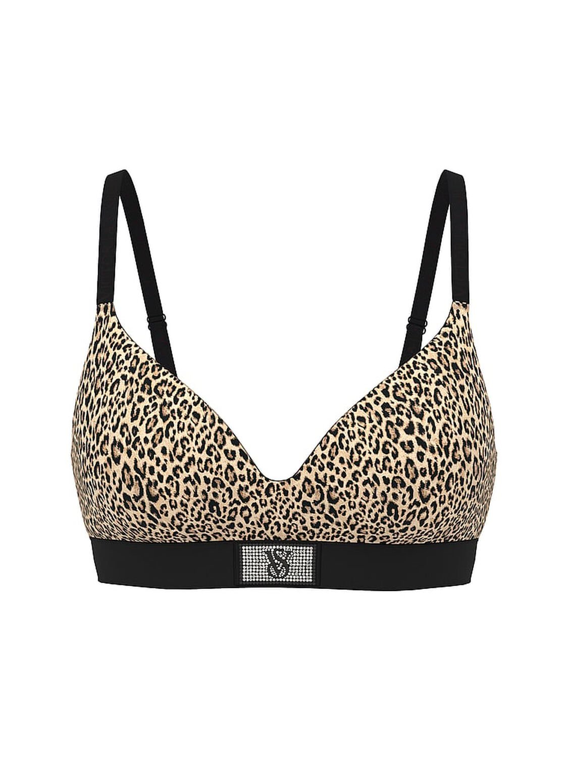 vs The T-Shirt Shine Patch Lightly Lined Wireless Bra Leopard 3 of 3 
