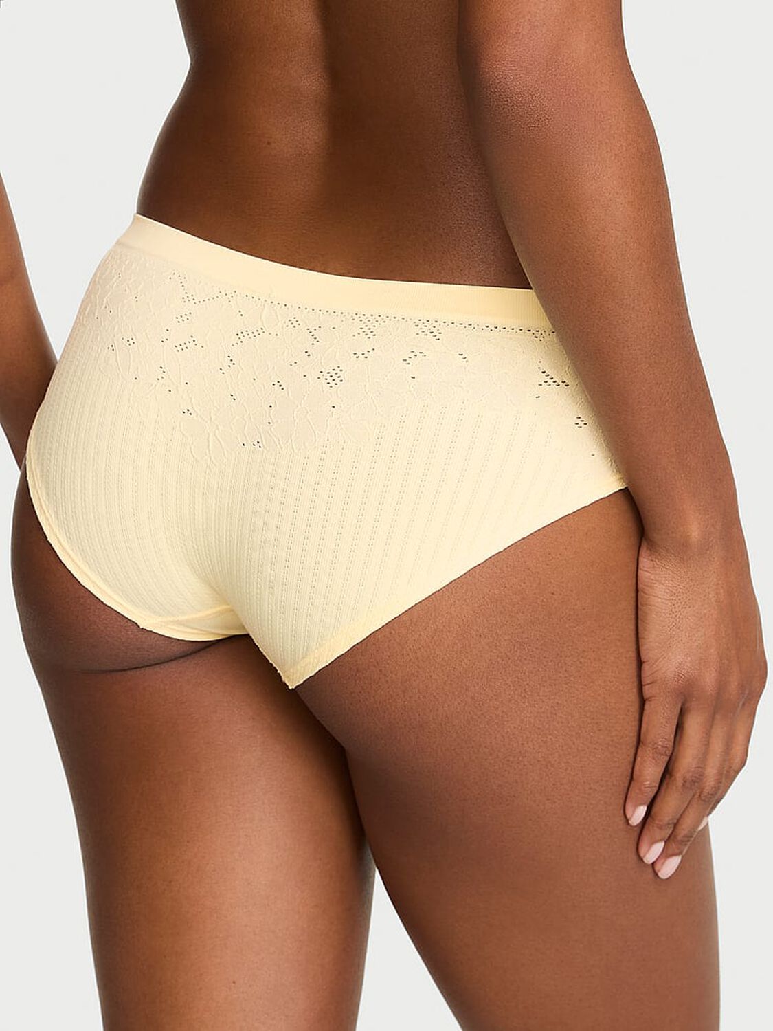 vs Seamless Seamless Floral Rib Hiphugger Panty Sunny Honey 2 of 3 