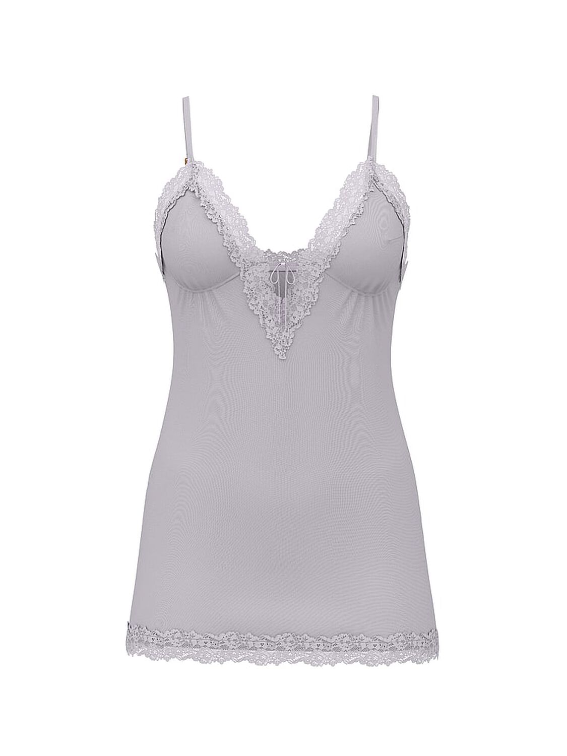 vs Victoria's Secret SoSoft&trade; Modal Lace-Trim Tie-Front Slip Dress Crystal Lilac 3 of 4 
