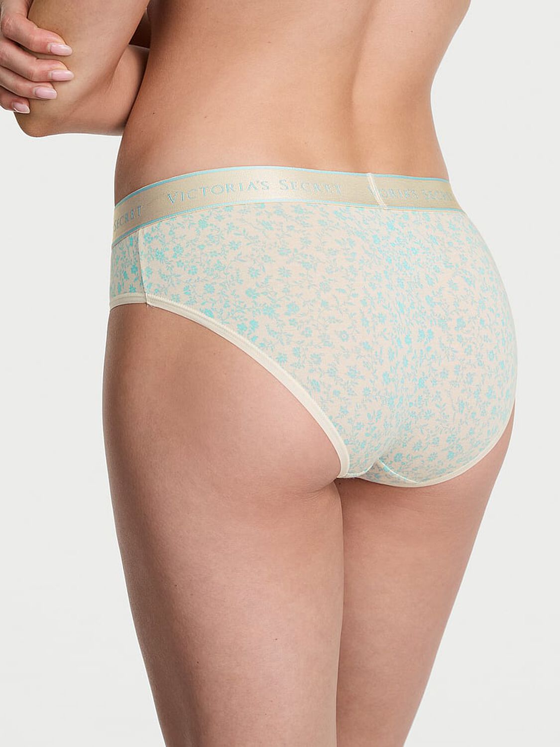 vs Cotton Logo Cotton Hiphugger Panty Blue Scattered Floral 2 of 3 