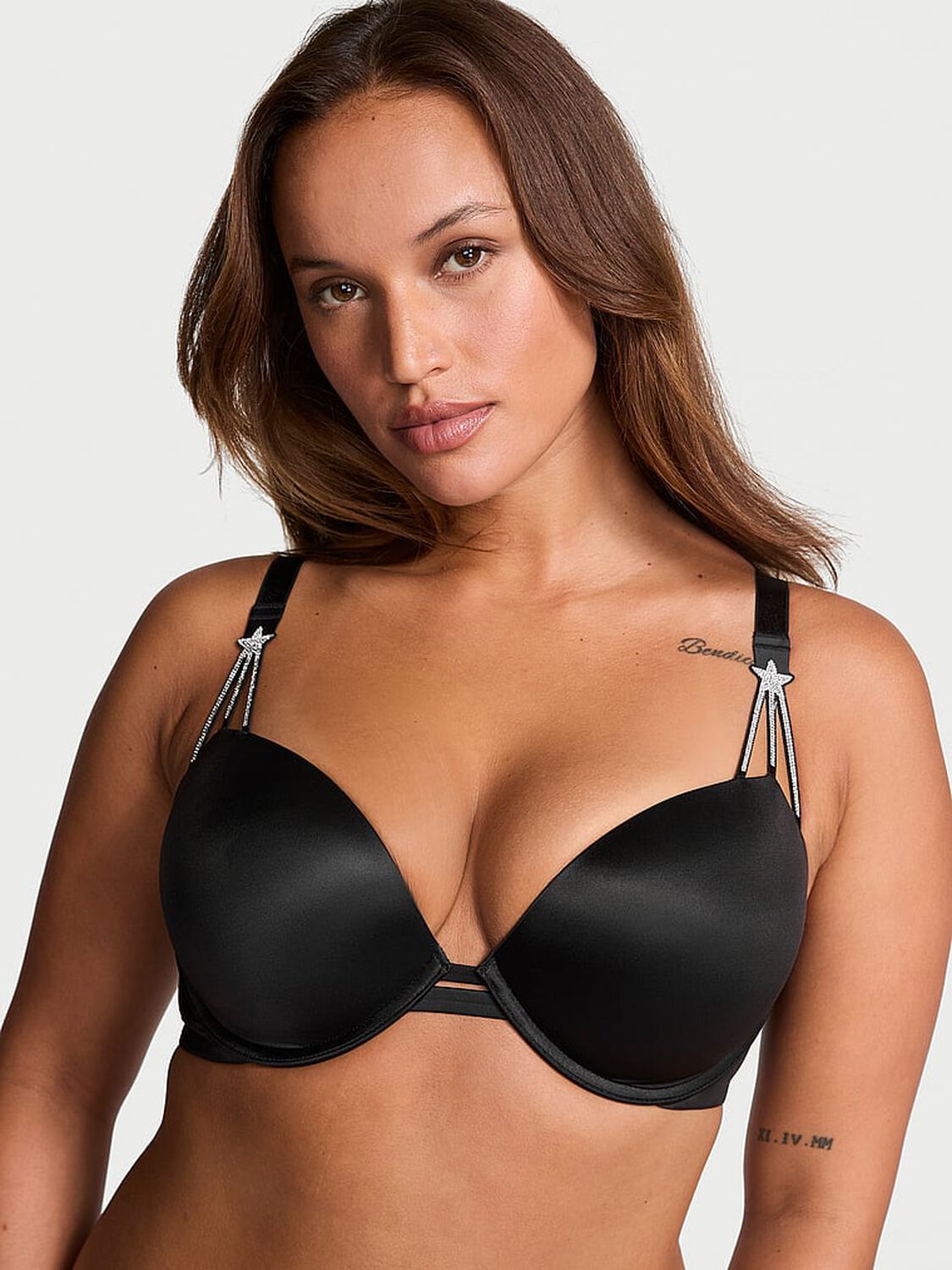 vs Very Sexy Starstruck Shine Strap Push-Up Bra Black 1 of 4 