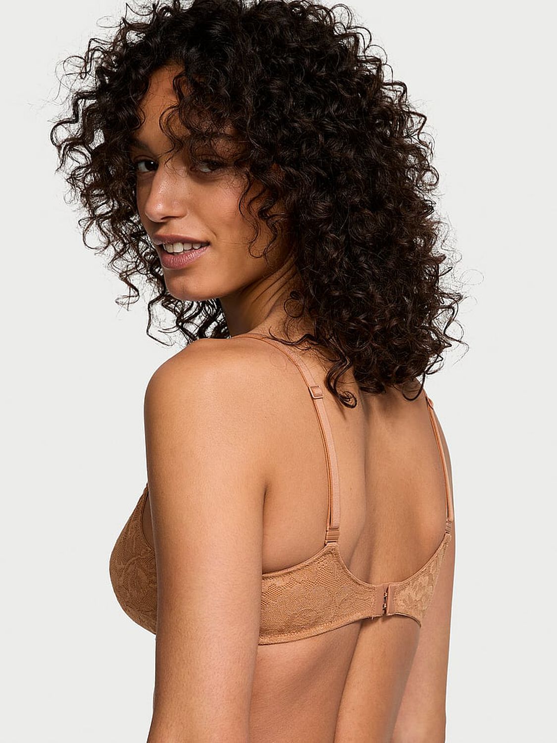 vs Body By Victoria Invisible Lift Unlined Lace Demi Bra Toffee 1 of 5 