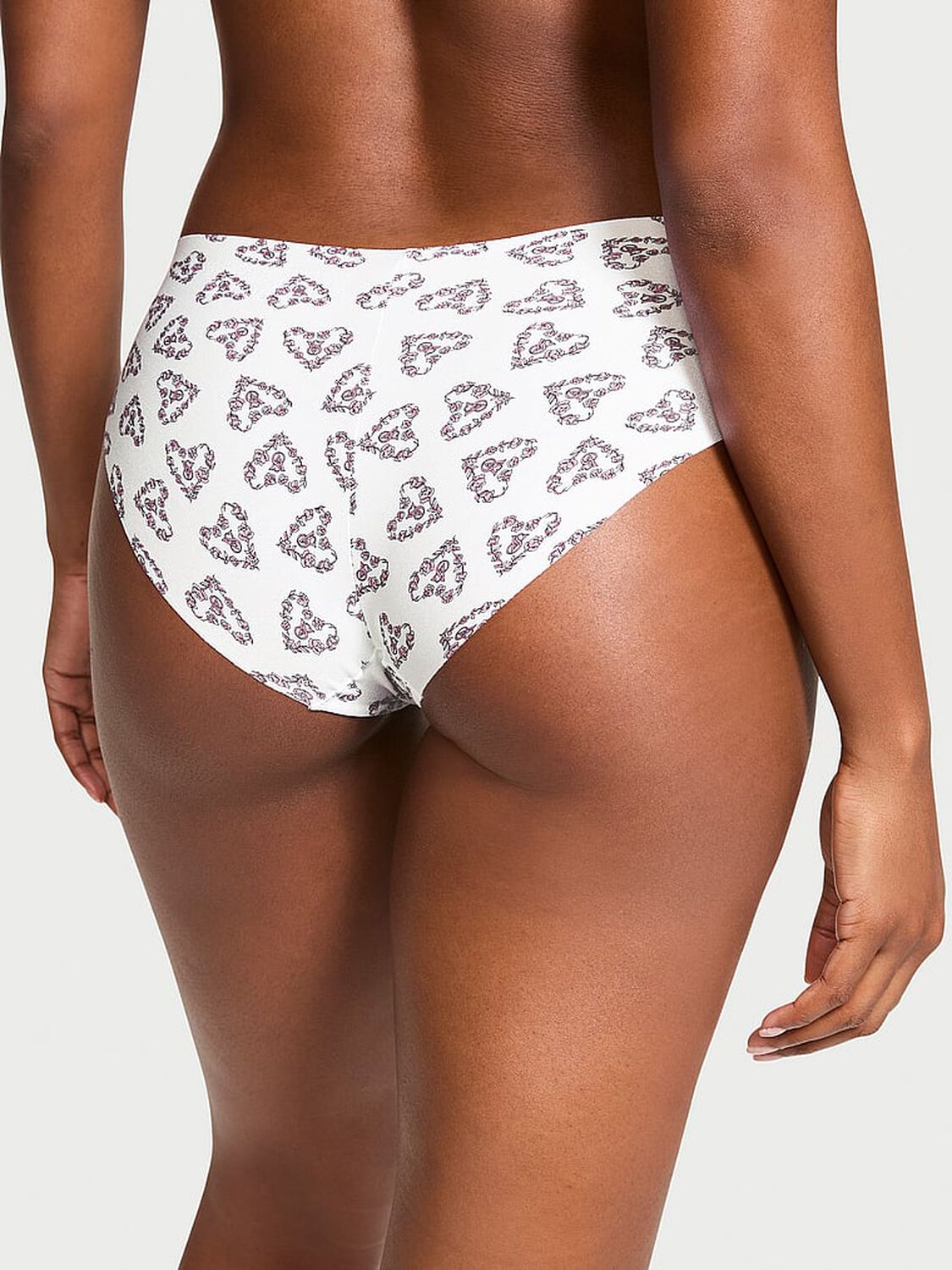 vs No-Show No-Show Hiphugger Panty White Floral Hearts 2 of 3 