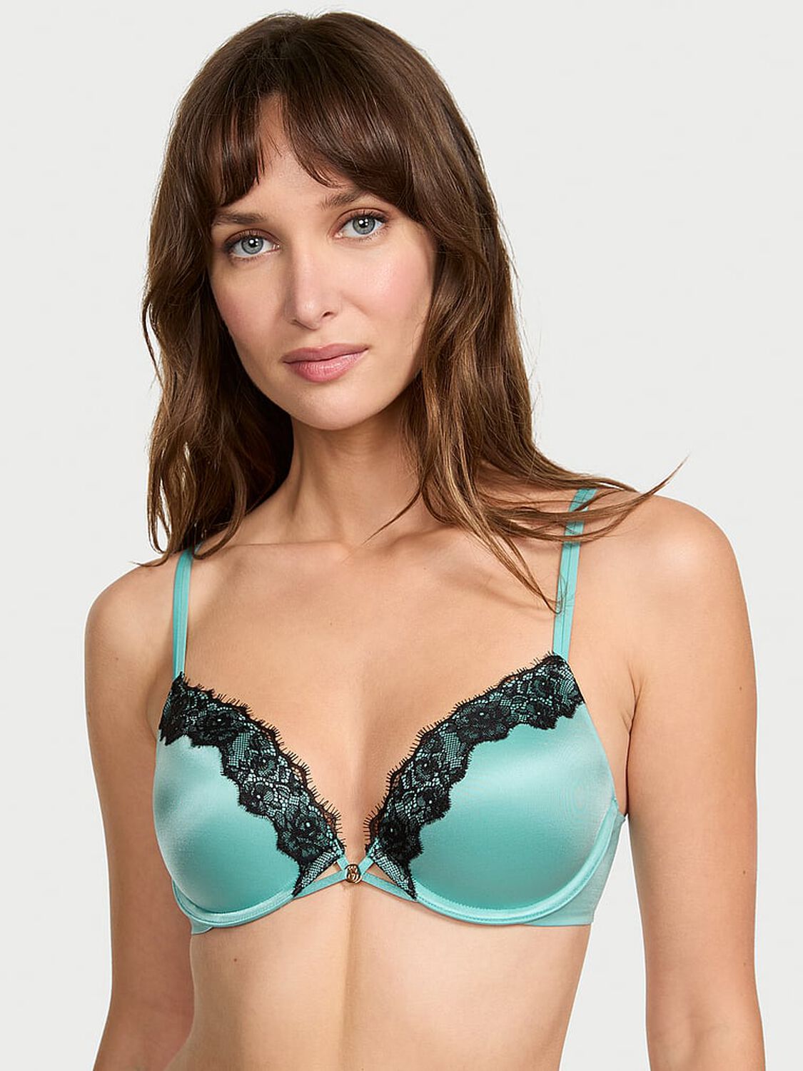 vs Very Sexy Smooth Lace-Trim Push-Up Bra Dutsy Turquoise 1 of 3 