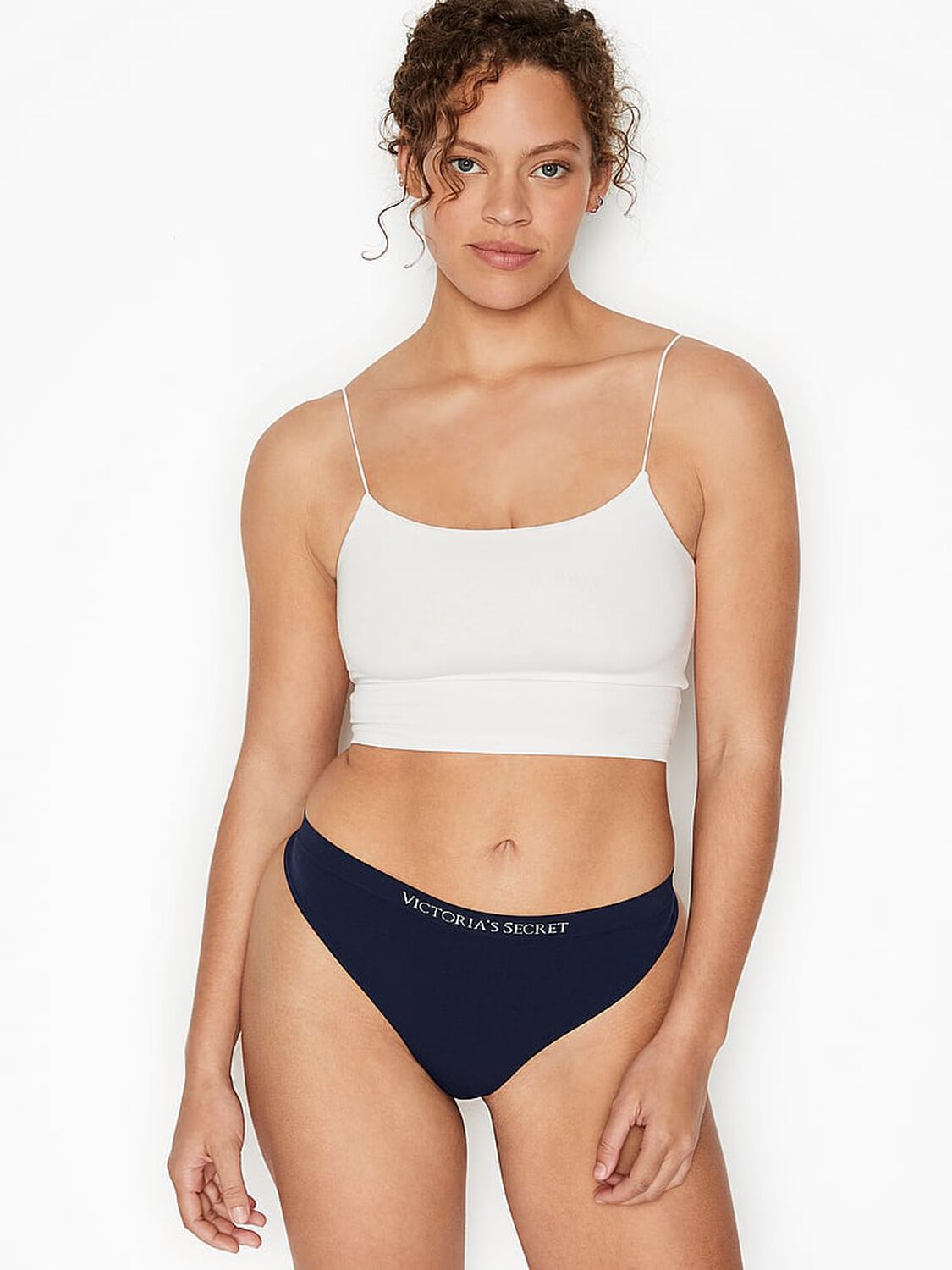 vs Seamless Seamless Thong Panty Noir Navy 1 of 3 