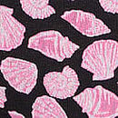 Cotton Lace-Waist Thong, Black & Pink Seashells, swatch