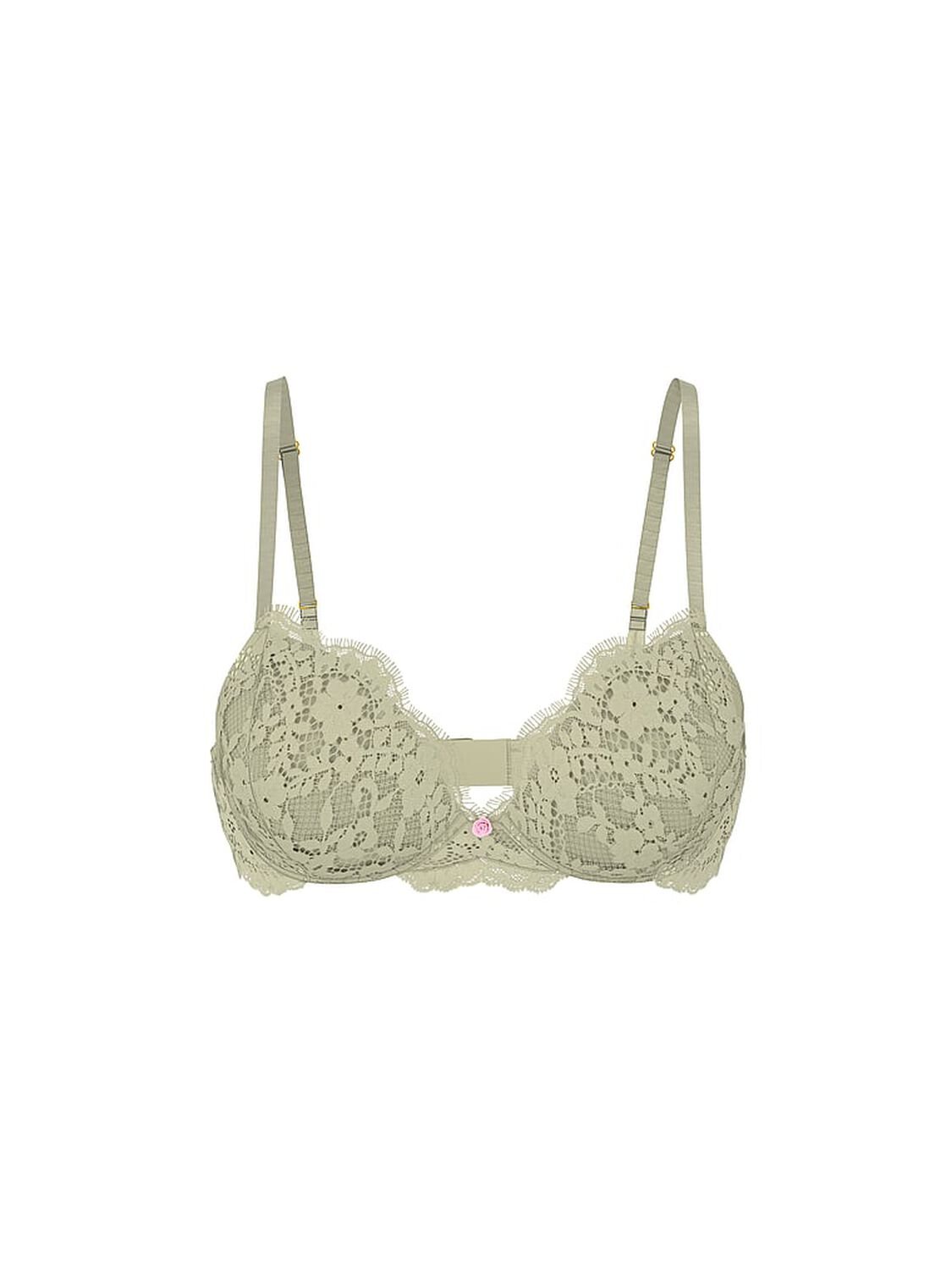 vs Dream Angels Lace Push-Up Bra Desert Sage 3 of 4 