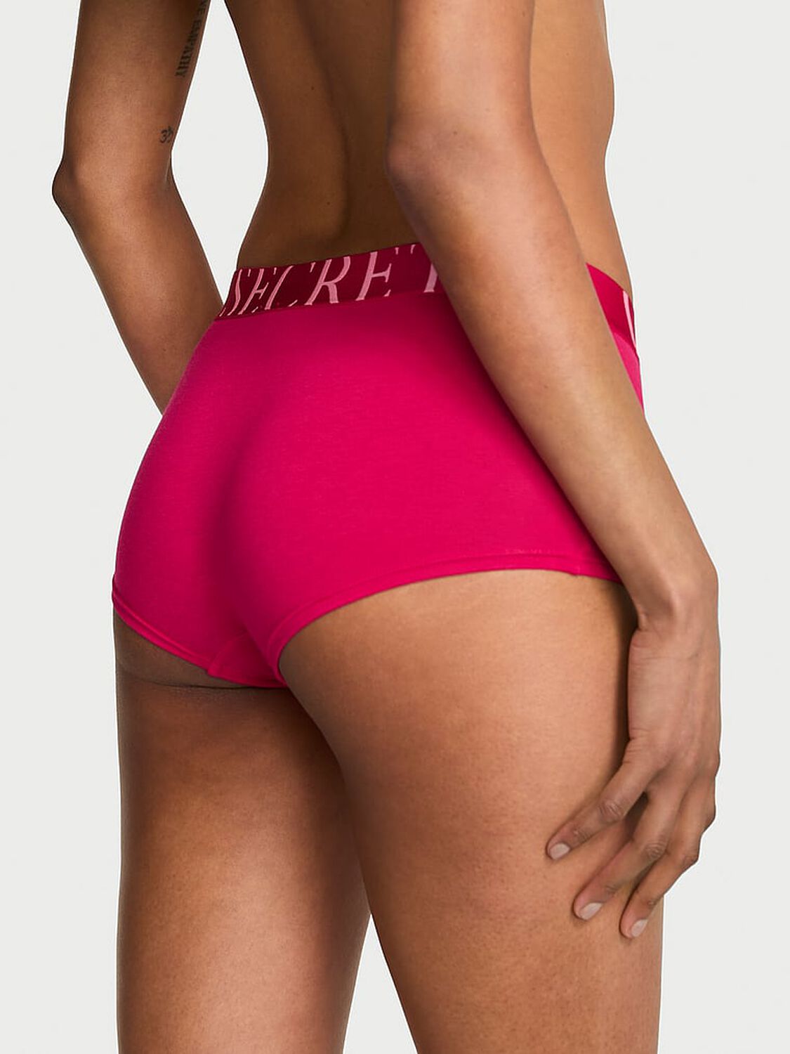 vs Cotton Exploded Logo Cotton Boyshort Panty Vibrant Fuchsia 2 of 3 