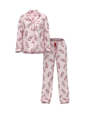 Glazed Satin Long Pajama Set