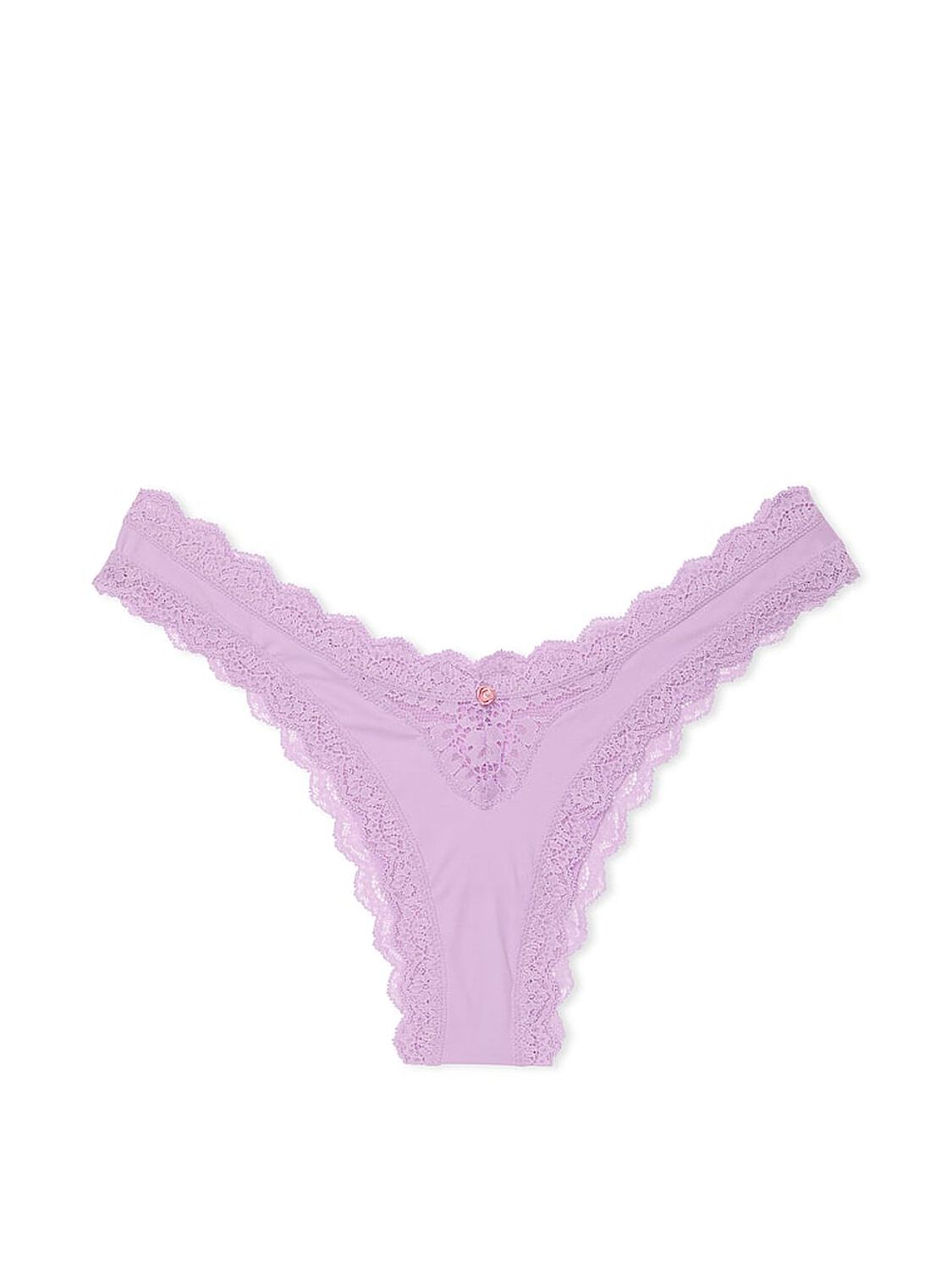 vs Dream Angels Lace-Trim Brazilian Panty Silky Lilac 3 of 3 