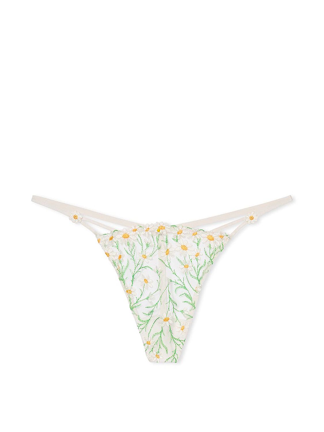 vs Dream Angels Daisy Chain Embroidery V-String Panty White Daisies 3 of 4 