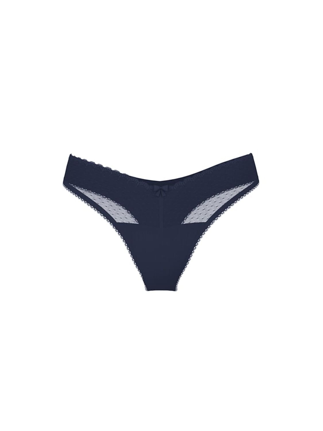 vs Victoria's Secret Stretch Pointelle High-Leg Scoop Thong Panty Monaco Blue 3 of 3 