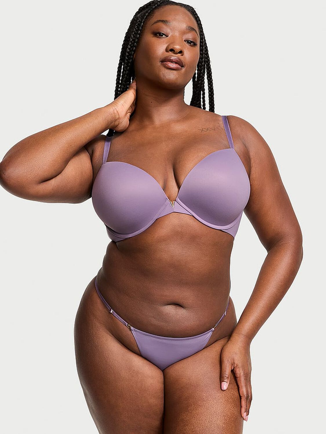 vs Love Cloud Adjustable String Thong Panty Frozen Plum 4 of 4 