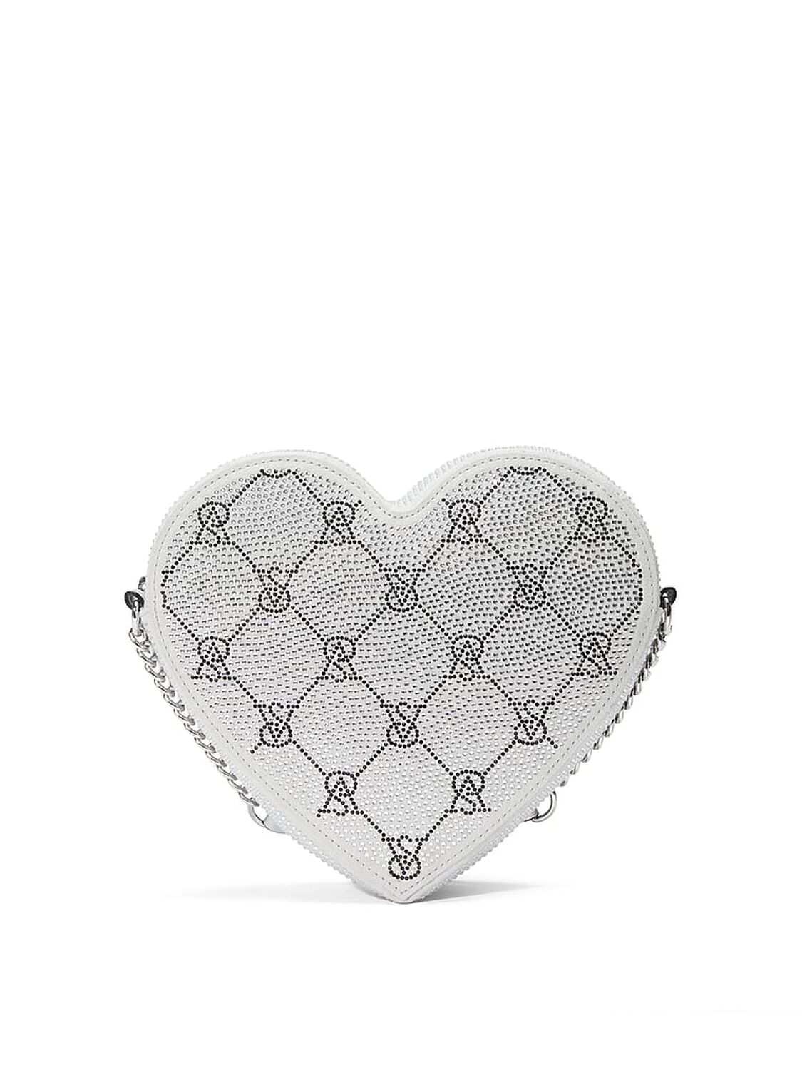 vs Victoria's Secret Heart Crossbody Bag Silver Rhinestone 2 of 4 
