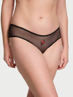 Mesh High-Leg Crotchless Panty