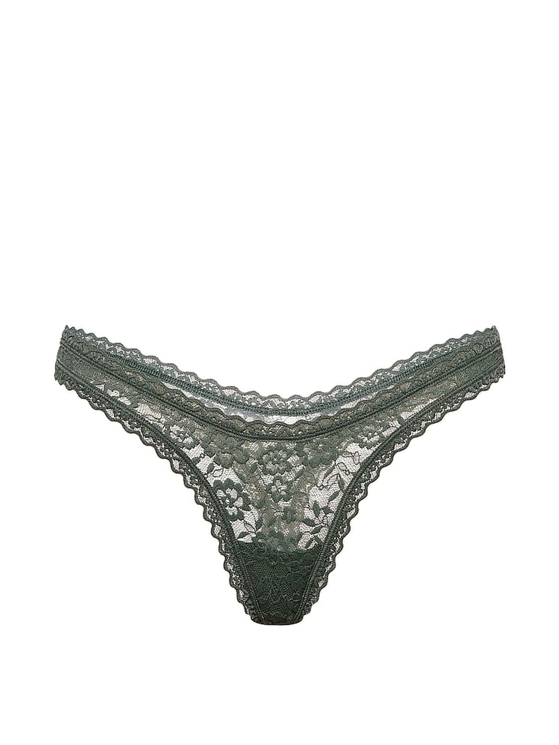 vs The Lacie Lace Ultra-Mini Scoop Thong Panty Faded Sage 3 of 3 