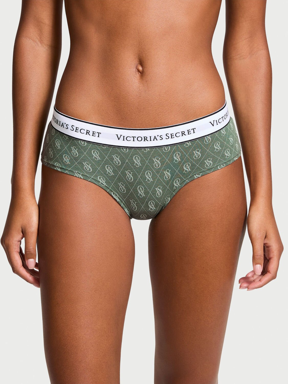 vs Cotton Logo Cotton Cheeky Panty Green 1 of 3 