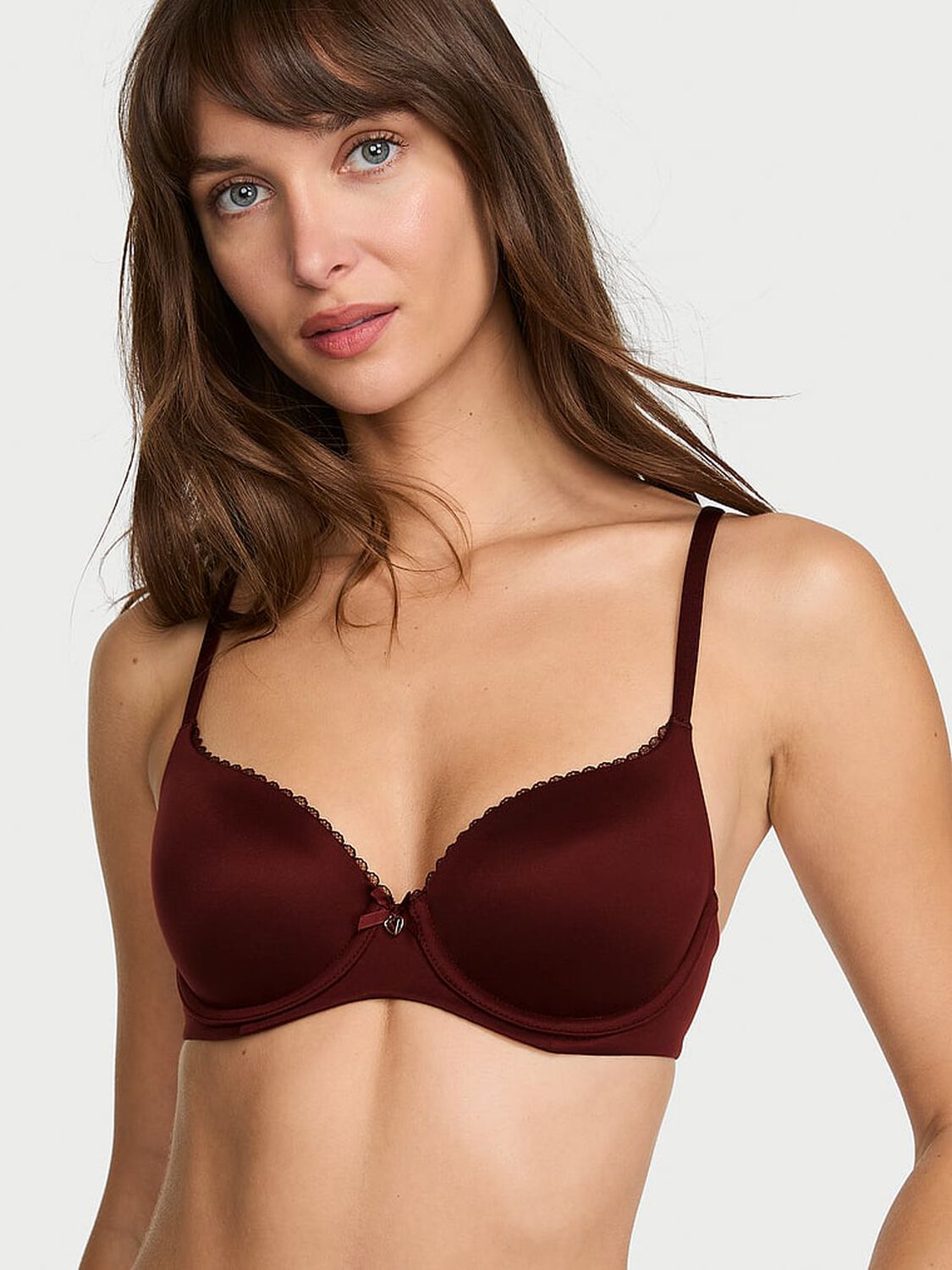 vs Body By Victoria Lightly Lined Smooth Demi Bra Cherrywood 1 of 3 