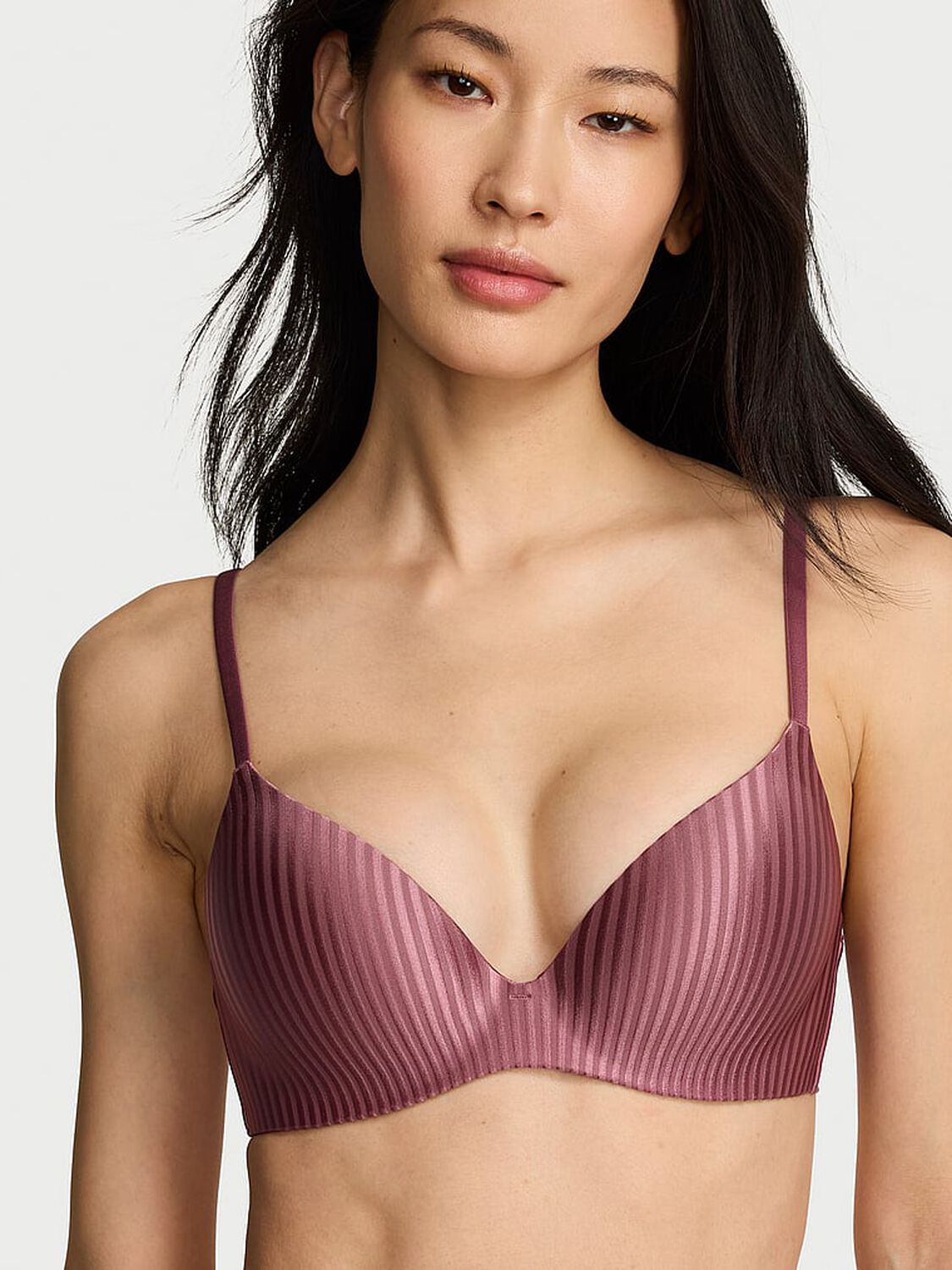 vs Body By Victoria FlexFactor Lightly Lined Plunge Demi Bra Morning Rose 1 of 4 