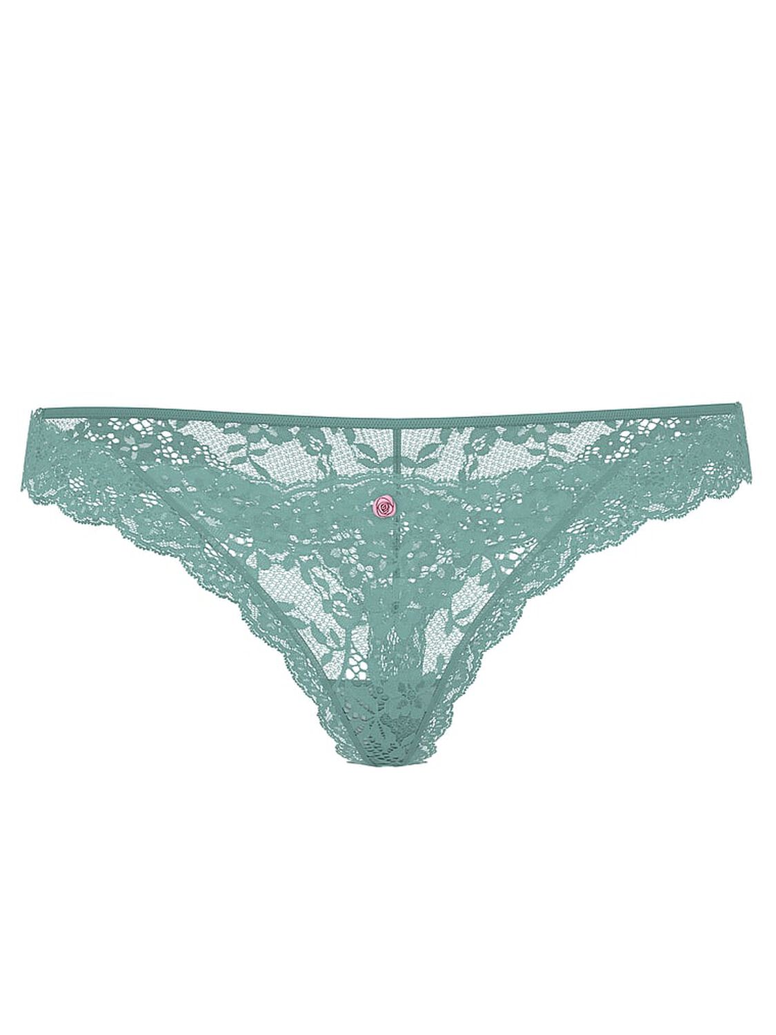 vs Dream Angels Lace Thong Panty Arctic Green 2 of 3 