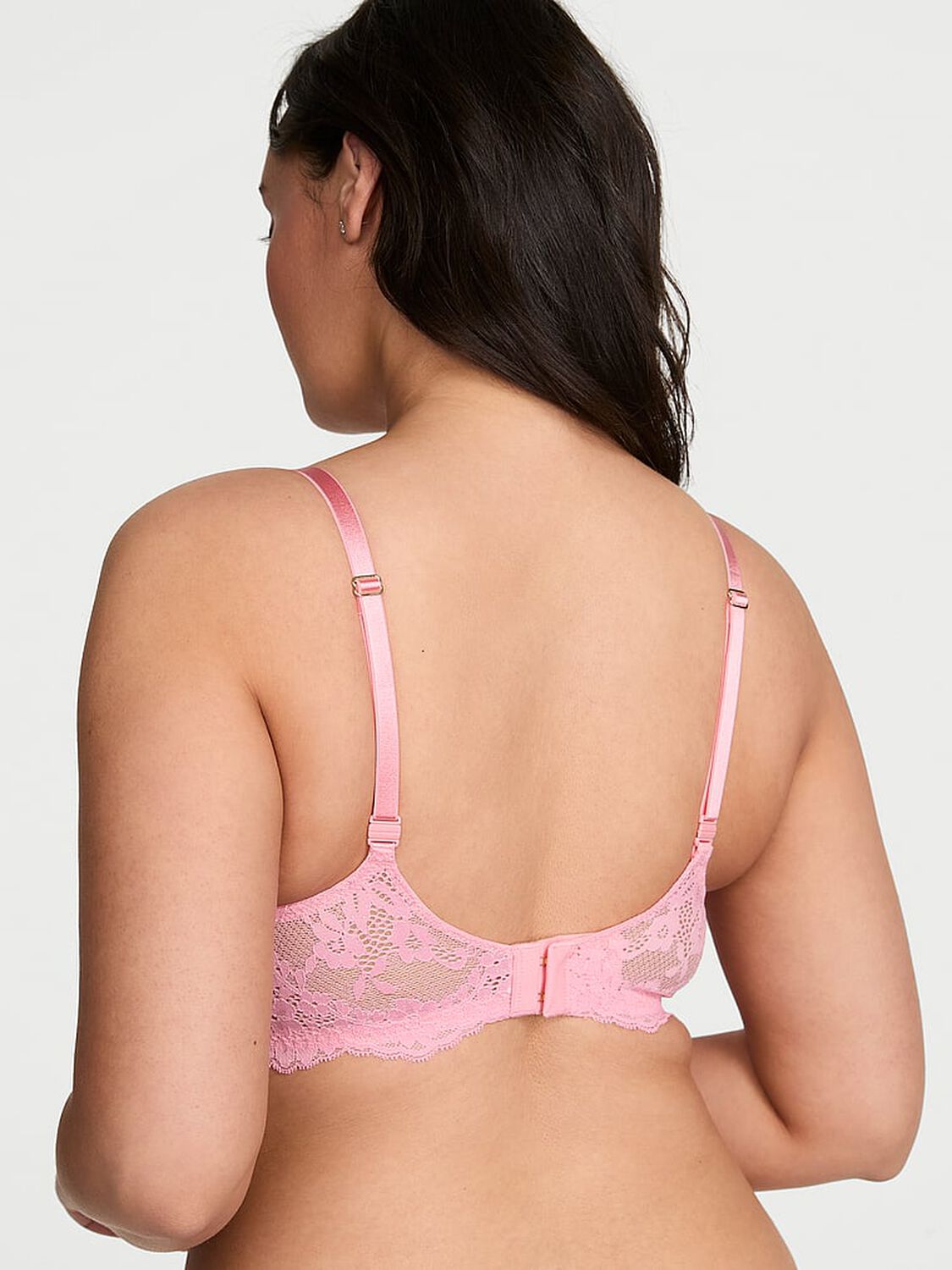 vs Dream Angels Wicked Unlined Lace Balconette Bra Pink Hope 1 of 3 