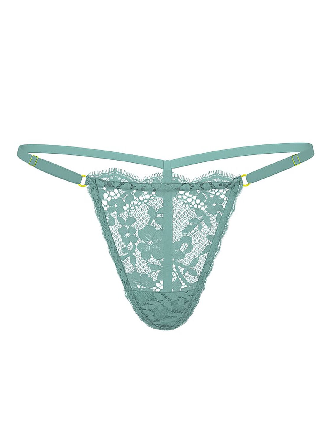 vs Dream Angels Lace Adjustable V-String Panty Arctic Green 1 of 4 
