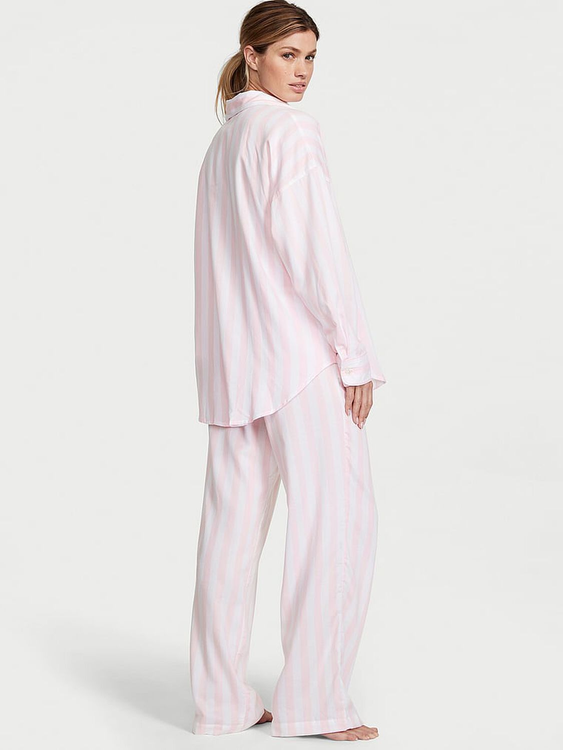 vs Victoria's Secret Modal-Cotton Long Pajama Set Pretty Blossom Stripes 2 of 4 