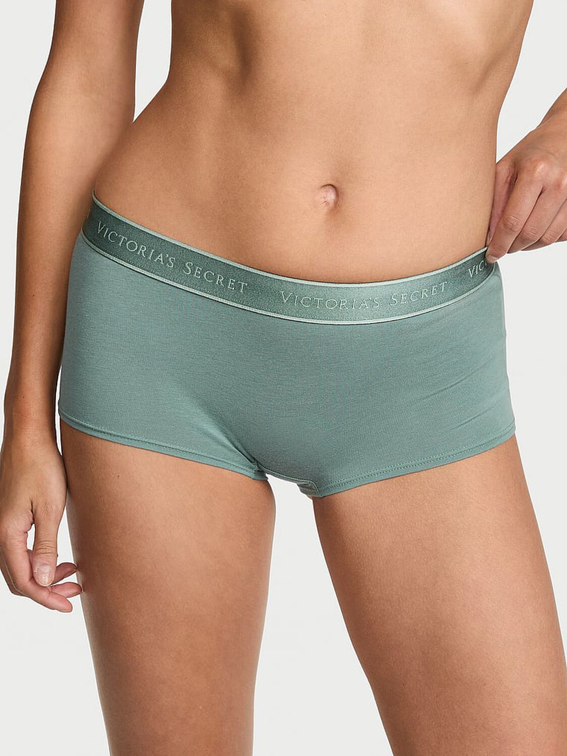 vs Cotton Logo Cotton Boyshort Panty Arctic Green 1 of 3 