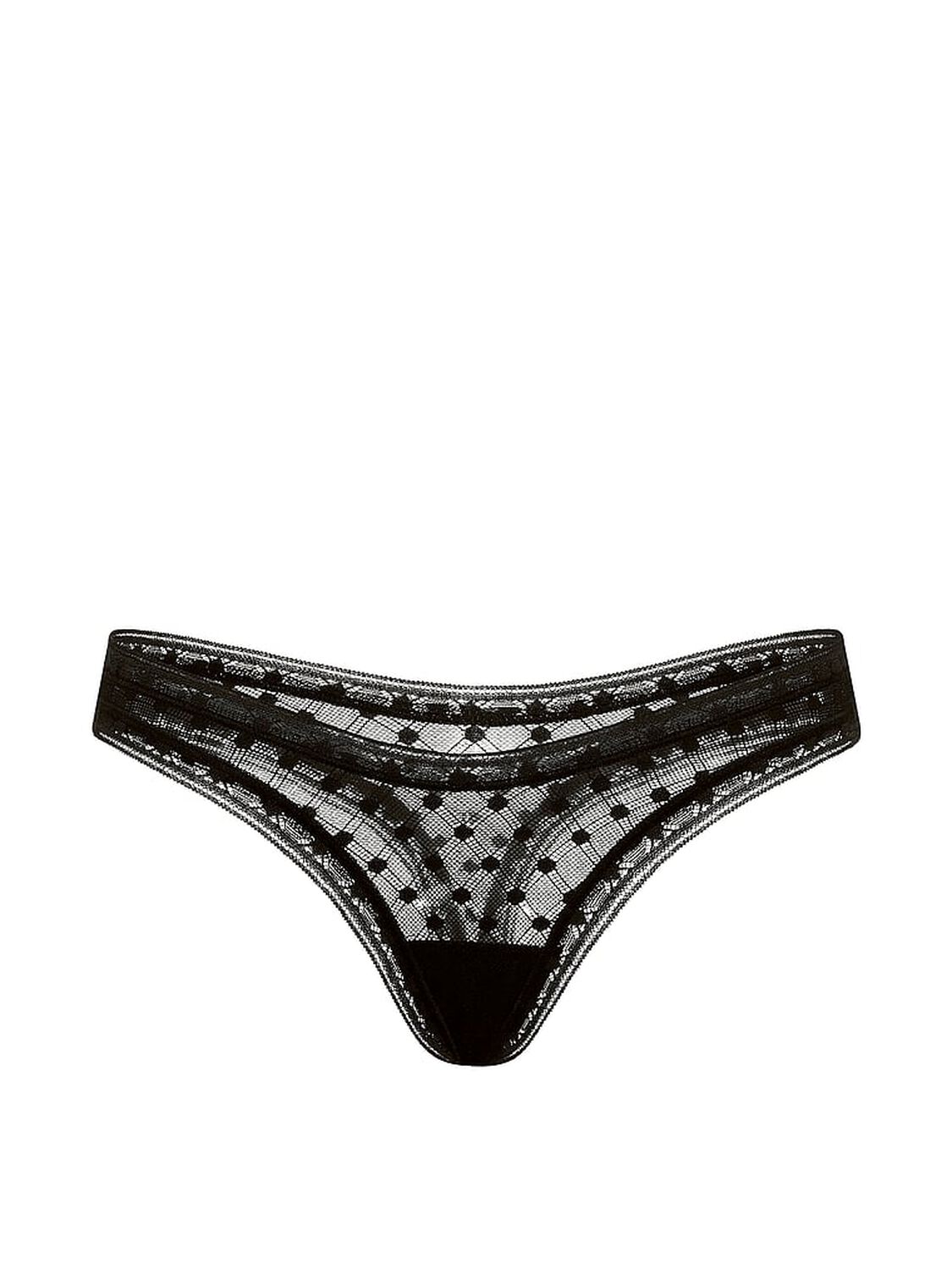vs The Lacie Dot Geo Lace Ultra-Mini Scoop Thong Panty Black 3 of 3 