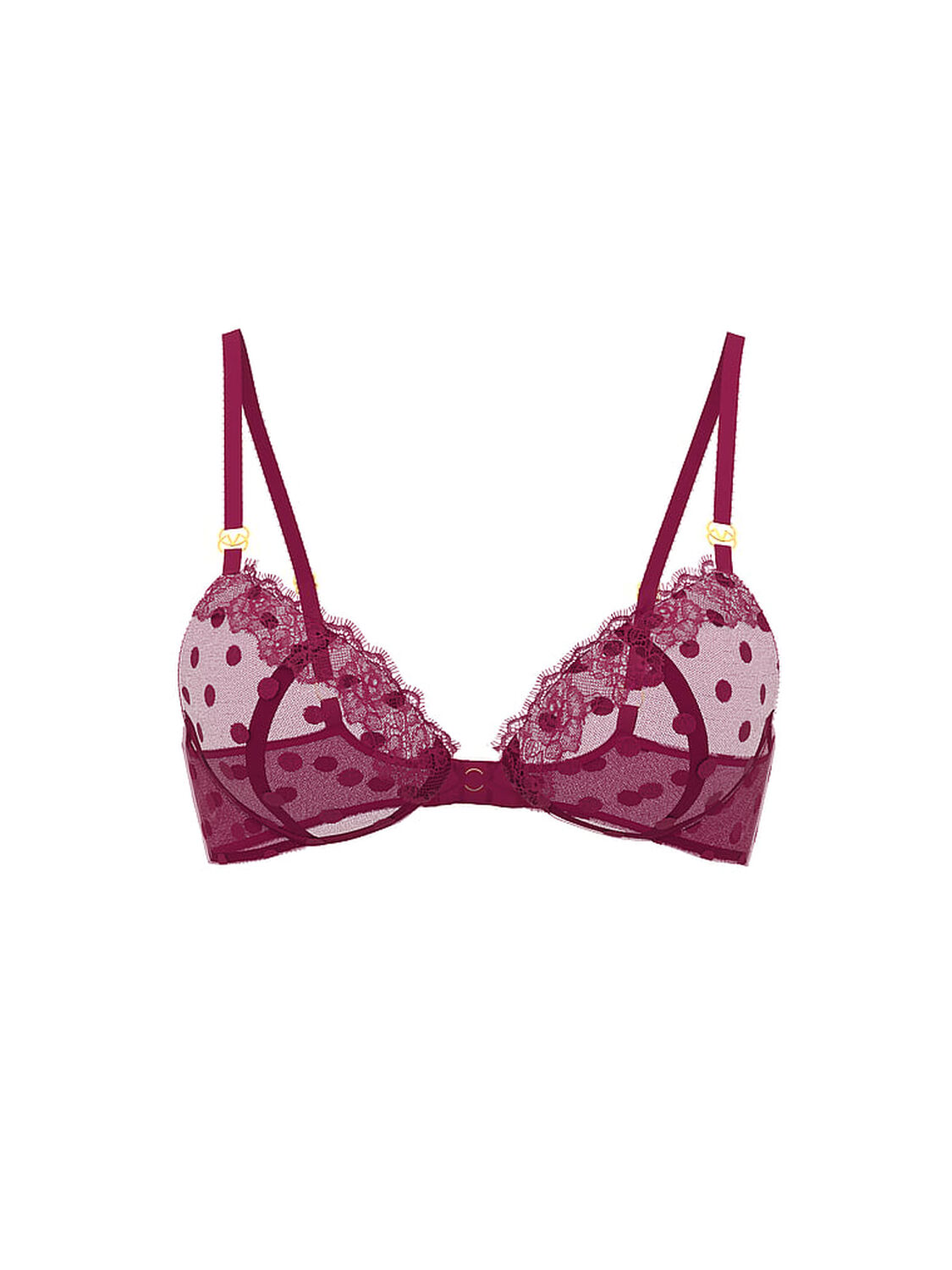 vs Very Sexy Sheer Heritage Dot Unlined Demi Bra Fresh Jam 3 of 3 