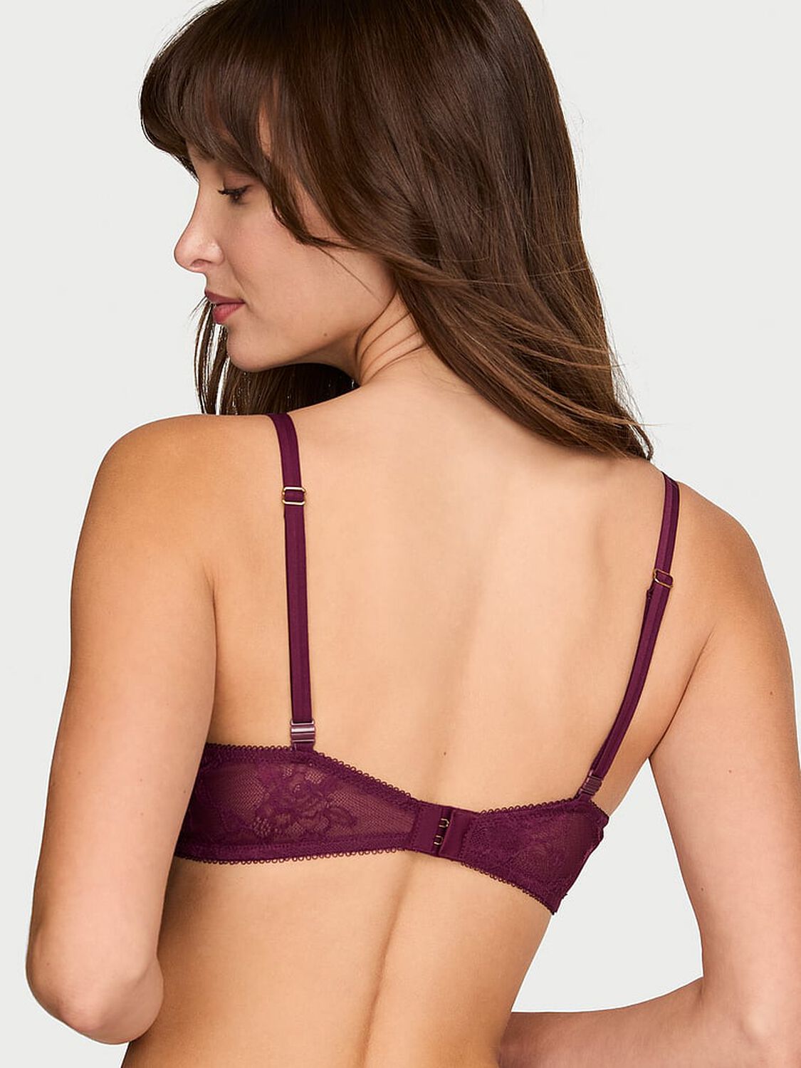 vs Very Sexy Rose Lace Push-Up Bra Rich Maroon 2 of 3 