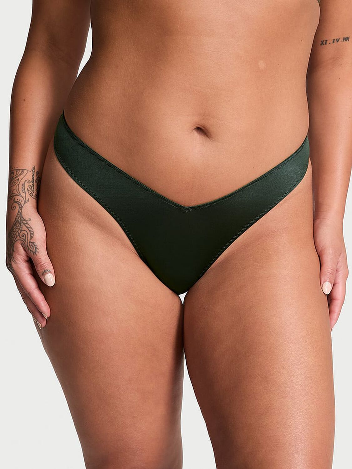 vs Very Sexy Strappy Back High-Leg Thong Panty Botanical Green 1 of 4 