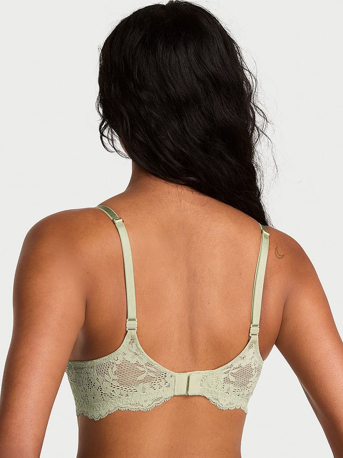vs Dream Angels Lace Lightly Lined Classic Coverage Demi Bra Desert Sage 2 of 4 