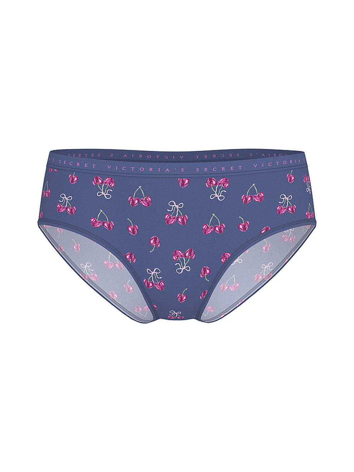 vs Victoria's Secret Stretch Cotton Hiphugger Panty Blue Ink Cherries 1 of 2 