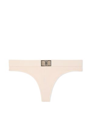 Logo Cotton Shine Patch Thong Panty