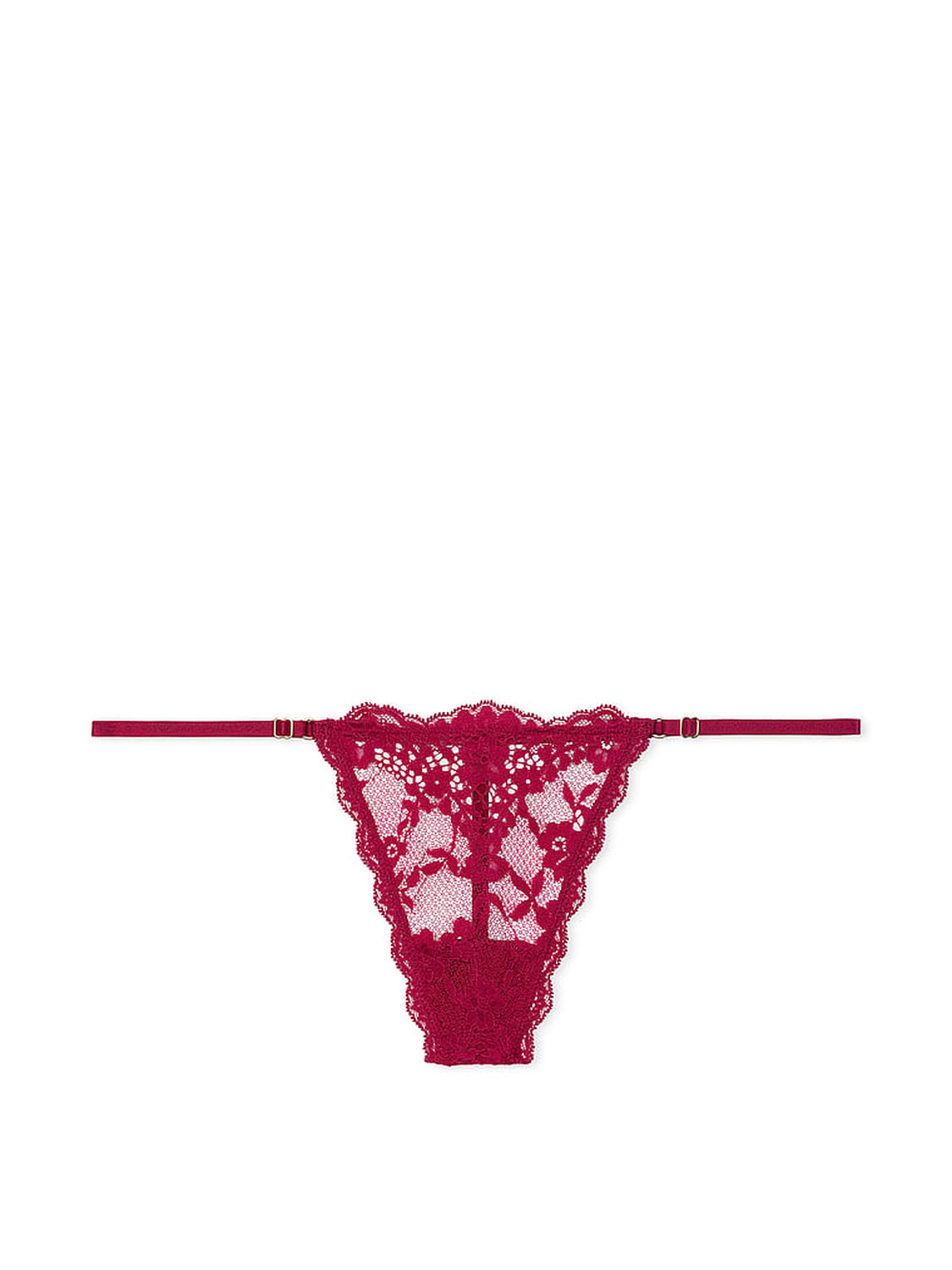 vs Dream Angels Lace Adjustable V-String Panty Campari Red 3 of 4 