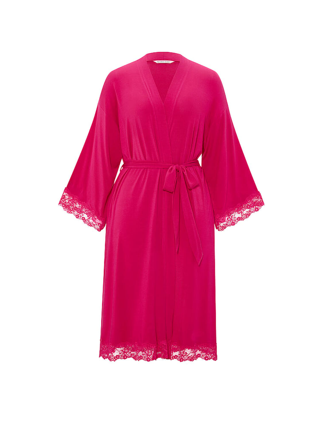 vs Victoria's Secret SoSoft&trade; Modal Lace-Trim Robe Pop Pink 3 of 3 