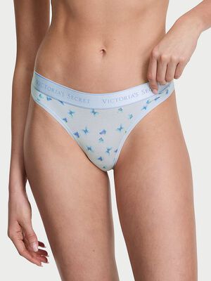 Logo Cotton Thong Panty