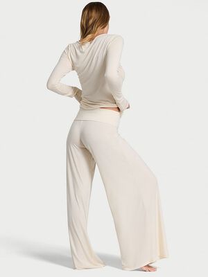 Luxe Cashmere Blend Wide-Leg Pants